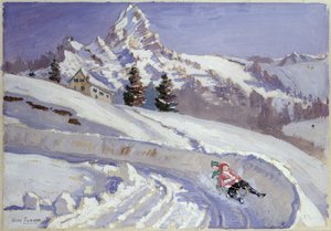 Szánkózás a Matterhorn közelében