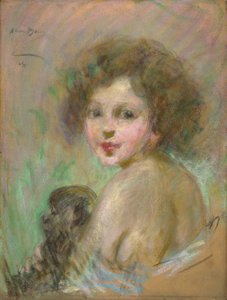 Gyermek majommal alkotó: Alice Pike Barney