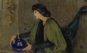 Nő és páva alkotó: Alice Pike Barney