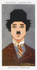 1926-os játékos cigarettakártyája, amelyen Charlie Chaplin látható