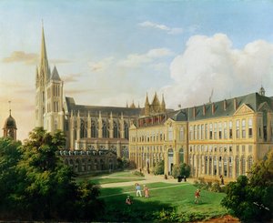 A Saint-Denis apátsági templom és a Becsületrendi Iskola 1840-ben alkotó: Aline Clement