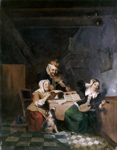 Zenés buli (olaj, vászon) alkotó: Aline Thellusson