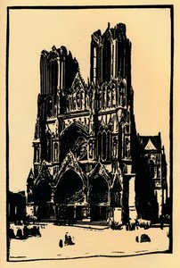 Rheims-székesegyház, 1914, 1918 alkotó: Allan Douglass Mainds