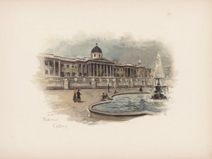 Ismerős London: Nemzeti Galéria (színes litográfia)