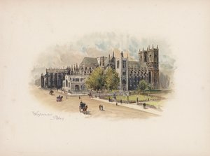Ismerős London: Westminster Abbey (színes litográfia)