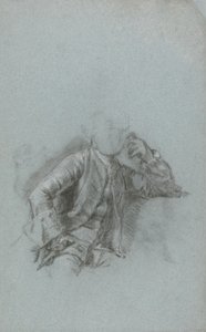 Tanulmány egy ülő úriember portréjához (kréta csonkkal, kék fektetett papíron) alkotó: Allan Ramsay