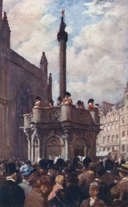 Királyi kiáltvány a Mercat kereszttől (színes litó) alkotó: Allan Stewart