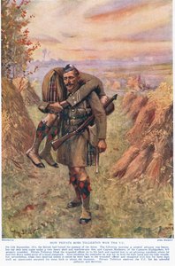 Hogyan nyerte el Ross Tollerton közlegény a VC-t, illusztráció a Hutchinson & Co. által kiadott „Deeds That Thrill The Empire”-ből, 1920 körül (színes litó) alkotó: Allan Stewart