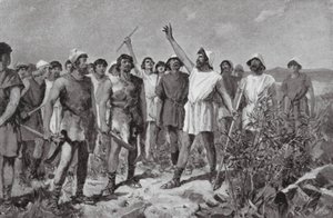 A helóták lázadása Spártában, Kr. e. 464 (litográfia) alkotó: Allan Stewart