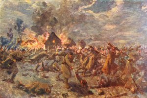 1. világháború: A londoni skótok szuronyrohamai Messinesnél, Halloweenkor alkotó: Allan Stewart