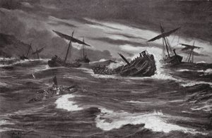 Xerxész flottája a kaszthaneiai öbölben (litográfia) alkotó: Allan Stewart