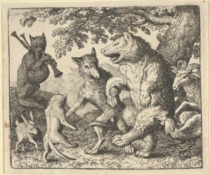 Párt a medve és a farkas tiszteletére, 1650-75. alkotó: Allart van Everdingen