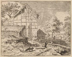Ház két létrával, valószínűleg c. 16451656. alkotó: Allart van Everdingen