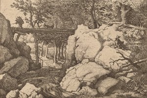 Kecske egy kis hídon, valószínűleg c. 16451656. alkotó: Allart van Everdingen
