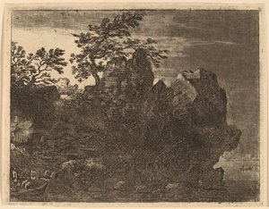 Nagy szikla a folyónál, valószínűleg c. 16451656. alkotó: Allart van Everdingen