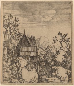 Ember egy kis fahídon, valószínűleg c. 16451656. alkotó: Allart van Everdingen