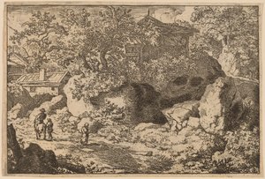 Lóháton ülő paraszt, valószínűleg c. 16451656. alkotó: Allart van Everdingen