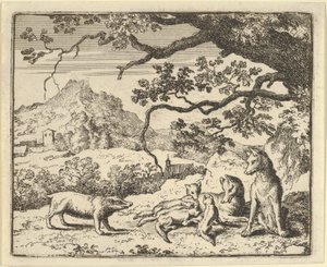 Renard új idézetet kap a borztól, 1650-75. alkotó: Allart van Everdingen