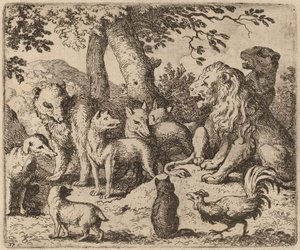 Reynard Megpróbálja tisztázni magát, valószínűleg c. 16451656. alkotó: Allart van Everdingen