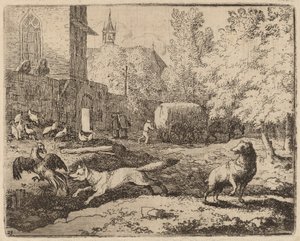 Reynard megkísérli ellopni a kakast, valószínűleg c. 16451656. alkotó: Allart van Everdingen