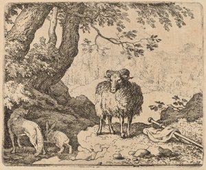 Reynard visszatér haza, a kos és a nyúl kíséretében, valószínűleg c. 16451656. alkotó: Allart van Everdingen