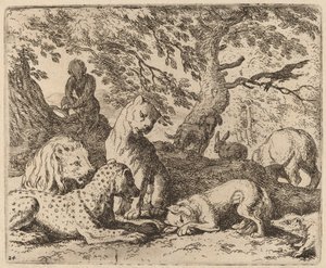 Reynard Winds His Tale and Wrongs His Father, valószínűleg c. 16451656. alkotó: Allart van Everdingen