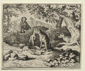 Reynard, a róka: Borz jön, hogy figyelmeztesse Reynardot.