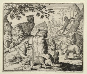 Reynard, a róka: Oroszlán parancsok Reynard keresése alkotó: Allart van Everdingen