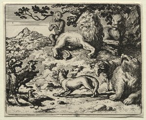 Reynard, a róka: Az állatok panaszkodnak Reynard kegyelmére alkotó: Allart van Everdingen