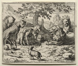 Reynard the Fox: Az Oroszlánok Tanácsa. alkotó: Allart van Everdingen