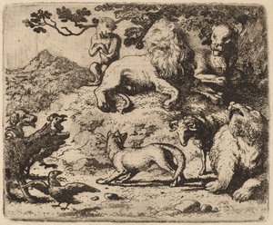 Reynard ellenségei el vannak keseredve, valószínűleg c. 16451656. alkotó: Allart van Everdingen