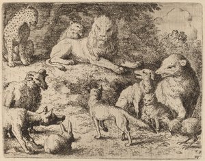 The Animals Present Your Charges Against Reynard, valószínűleg c. 16451656. alkotó: Allart van Everdingen