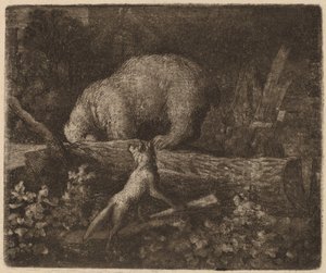 A Bear Trapped, valószínűleg c. 16451656. alkotó: Allart van Everdingen