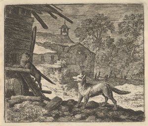 A macska istállóba mászik, 1650-75. alkotó: Allart van Everdingen