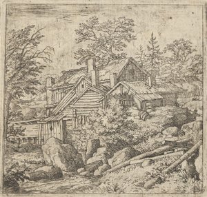 A Hamlet a hegyoldalban, 17. század. alkotó: Allart van Everdingen