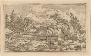Két vízben úszó gerenda, valószínűleg c. 16451656. alkotó: Allart van Everdingen