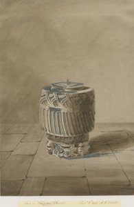 Font in Longdon Church: szépia mosás rajz, 1842. szept. 8
