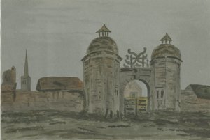 Hamstall Ridware Hall – Porters" Lodge: akvarell festészet, és [1824-1882] alkotó: Allen Edward Everitt