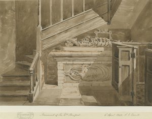 Handsworth – Sir William Stanford emlékműve: szépia rajz, 1842. április 6