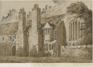 Lichfield – Szent János Kórház és Kápolna: vörös szépia rajz, 1842. szeptember 9. (rajz)