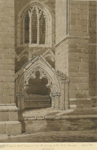 Lichfield katedrális – Déli kereszthajó: vörös szépia rajz, 1842. szept. 9