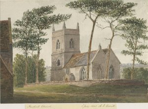 Rushall templom: vízfestmény, 1841. július 2. (festmény) alkotó: Allen Edward Everitt