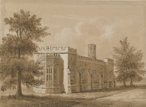Tixall – Kápolna a Tixall Hallban: vörös-szépia mosórajz, nd [1842. július]