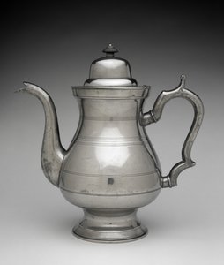 Teáskanna, c. 1829-1842 (britannia metal) alkotó: Allen Porter