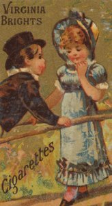 A Girls and Children N64 sorozatból, amely Virginia Brights cigarettákat reklámoz Allennek és..., 1886.
