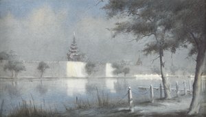 The Moat at Mandalay by Moonlight, 1924 (wc papíron)