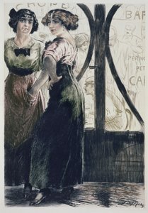 Street Girls, Párizs: Moeurs, Costumes et Attitudes 1912-13, 1. évf. 1: Les Bars, 1914-ben (színes litho)