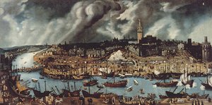 Sevilla kikötője, 1590 körül alkotó: Alonso attr. to Sanchez Coello