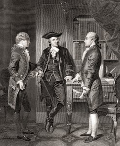 Johann Henry Jules Alexandre von Robaii, de Kalb báró bemutatja Lafayette-et Silas Deane-nek, a Life and Times of Washington, 1. kötet, pub. 1857-ben alkotó: Alonzo (after) Chappel
