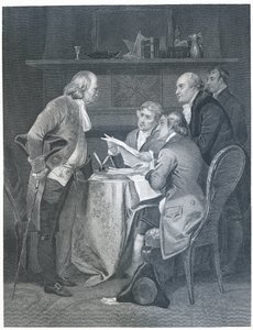 A Függetlenségi Nyilatkozat megfogalmazása 1776-ban, 1859-ben alkotó: Alonzo Chappel